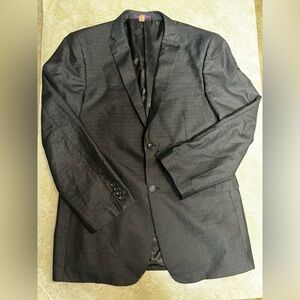Vinci Men’s Black Suit Jacket Sports Coat 2 Button 46L Made In Italy